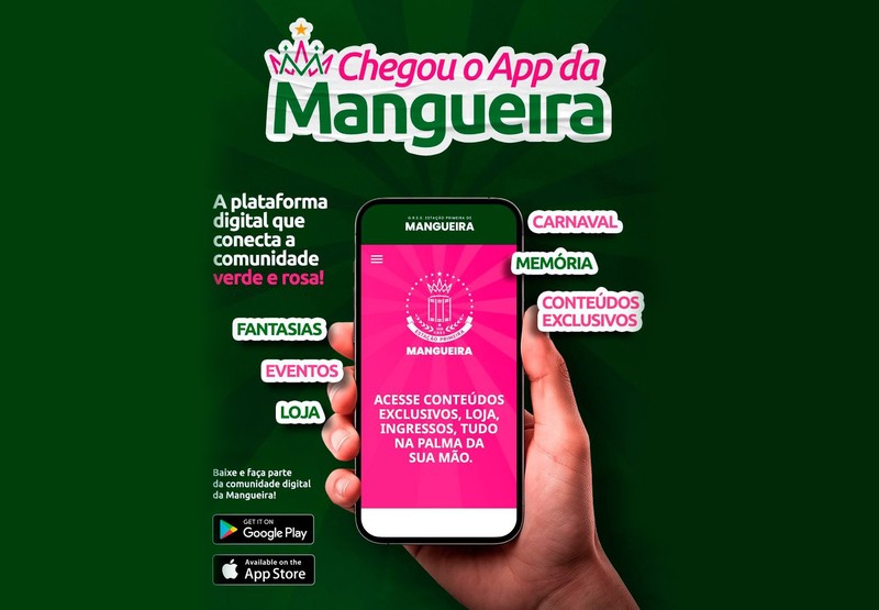 Verde e rosa na palma da mão: Mangueira lança aplicativo oficial para os fãs