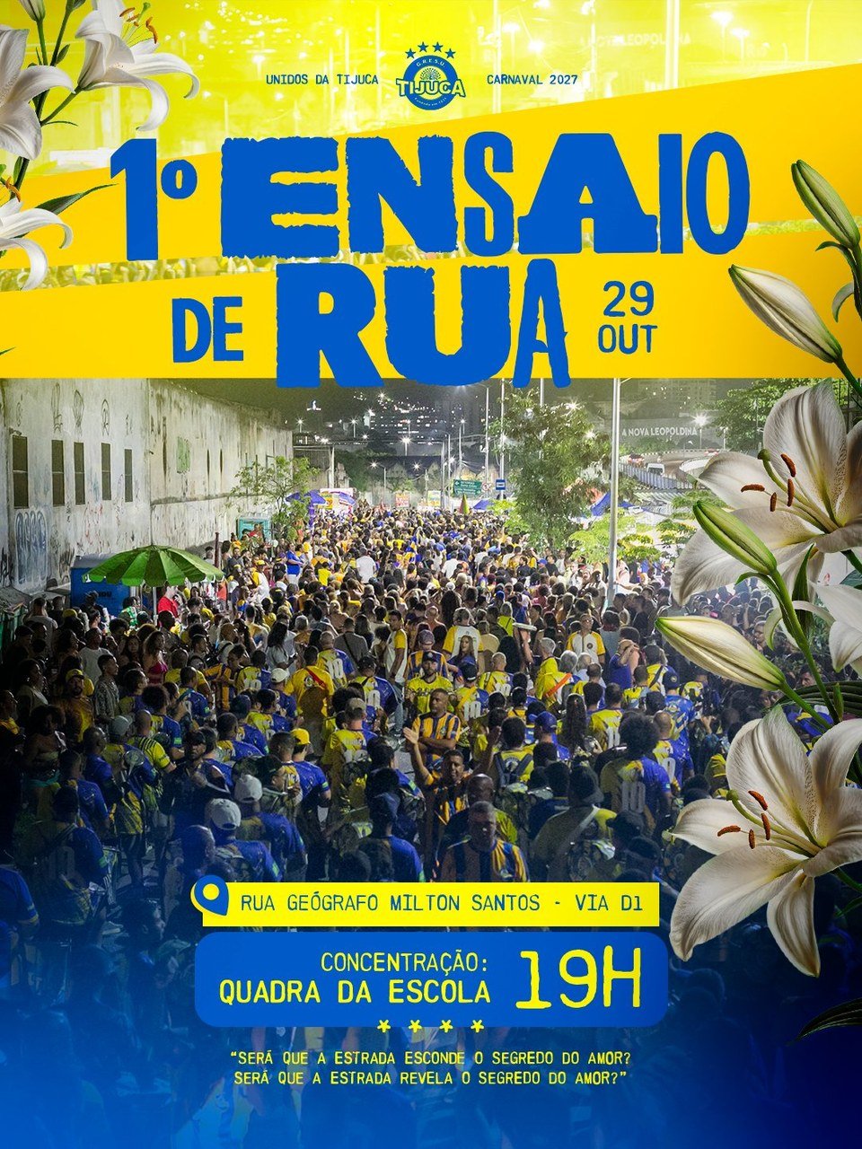 A hora da rua: Unidos da Tijuca começa os ensaios comunitários nesta quinta